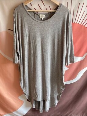 Deletta Anthropologie Women Gray Academia Sleeveless Tunic Dress Midcalf Size M